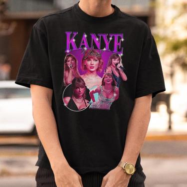 Imagem de Camisa 100% Algodão Taylor Swift X Kanye West Vintage Memes