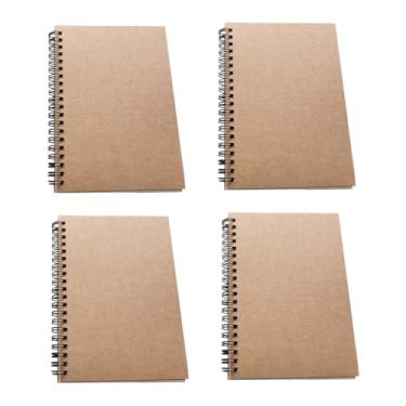 Imagem de SHINEOFI 4 Pcs cadernos de desenho o caderno bloco de notas em espiral caderno de papel kraft em branco Caderno de esboços Coreia do Sul