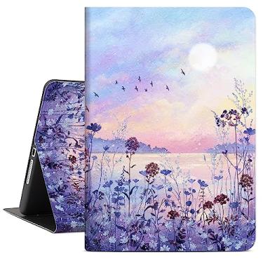 Imagem de Capa para iPad 9ª geração, iPad 10.2 meninas, mulheres, iPad 8ª geração, capa para iPad 7ª geração, capa de visualização de vários ângulos de 10,2 polegadas para capa de iPad 9ª geração, flores