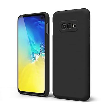 Imagem de oakxco Capa de telefone projetada para Samsung Galaxy S10e com aderência de silicone, capa de telefone de gel de borracha macia para mulheres e meninas, fina, fina, flexível, protetora, TPU 5,8 polegadas, preta