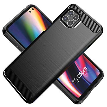 Imagem de KOARWVC Capa de telefone para Moto G 5G Plus Capa/Moto One 5G/Moto One 5G UW XT2075 Capa de fibra de carbono à prova de choque resistente proteção antiarranhões TPU macio capa traseira capas para