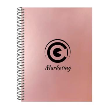 Imagem de Caderno Universitário Espiral 15 Matérias Profissões Marketing (Rosê Gold)