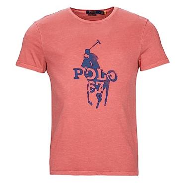 Imagem de POLO RALPH LAUREN Camiseta masculina com logotipo polo grande pônei 67, Rosa/Adirondack/Berry, M