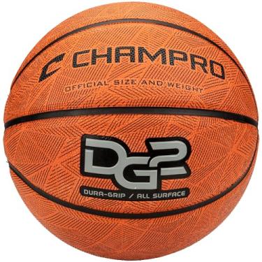 Imagem de CHAMPRO Bola de basquete de borracha Dura-Grip 230, tamanho feminino 28,5, laranja