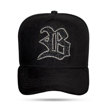Imagem de Boné BLCK Brasil Snapback Preto Suede Wings Limited Stone