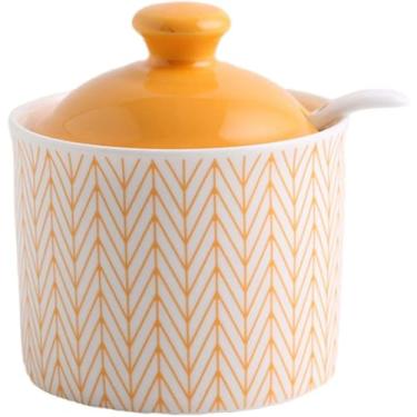 Imagem de Açucareiro de creme, talheres de cerâmica, açucareiro azul com tampa, pote de armazenamento de açúcar, pote de açúcar, pote de especiarias para recipiente de açúcar, pote de sal de açúcar, r