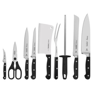 Imagem de Kit Chef Inox Cabo De Policarbonato E Fibra De Vidro 10Pçs
