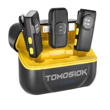 Imagem de Microfone de lapela sem fio para iPhone, iPad, Android com cancelamento de ruído, 10 horas de bateria para gravação, transmissão ao vivo, YouTube, Facebook, TikTok