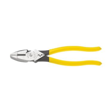 Imagem de Klein Tools Alicate de crimpagem D213-9NE-CR Lineman, feito nos EUA, design simplificado de alta alavancagem feito de aço endurecido por indução, 22 cm