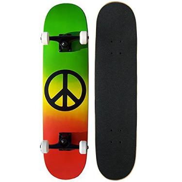 Imagem de Krown Intro Skateboard, Vermelho/Rasta Peace