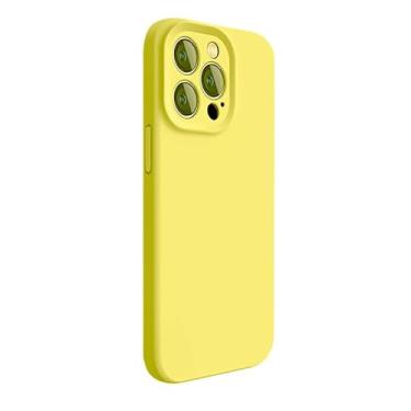 Imagem de Capa para iPhone 15 Pro: Capa protetora completa de silicone líquido para Apple iPhone 15 Pro à prova de choque com recorte preciso Untra Thin (amarelo)