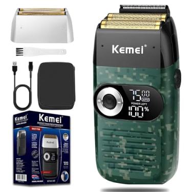 Imagem de KEMEI Foil Shaver Barber for Men,Electric Razor Rechargeable with Beard Trimmer,Cordless Lithium Titanium Foil Shavers with Travel Case