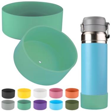 Imagem de Garrafa de água Stanley Quick Flip GO, 2 peças de manga de bota de silicone compatível, para garrafa Stanley Quick Flip GO Water 1,020 g. Evite arranhões e ruídos (verde, 1,020 g)