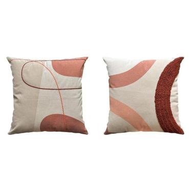 Imagem de Kit 2 Capas Donatella Bordada 43x43 Cm Terracota