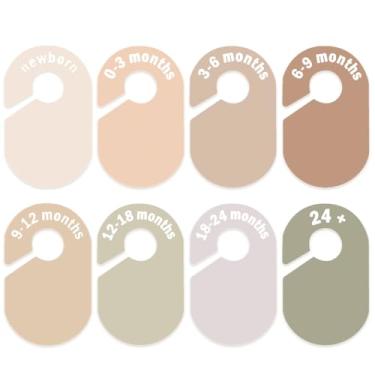 Imagem de eoscasely Divisória de armário de bebê, organizador de guarda-roupa de bebê, design frente e verso, divisórias de cabide para decoração de berçário para escolher 8 tamanhos, de recém-nascido a 12