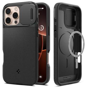 Imagem de Capa Spigen para iPhone 16 Pro Max, Optik Armor [MagFit] compatível com MagSafe - preta