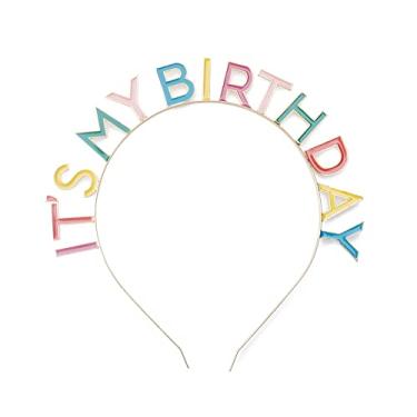 Imagem de Sowaka Faixa de cabeça ITS MY BIRTHDAY para mulheres, meninas, colorido, metal, aniversário, princesa, tiara para decoração para festas, lembrancinhas, fantasia, feliz aniversário, pequena, metal