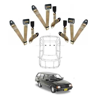 Imagem de Kit cinto de segurança traseiro de 2 pontos GM Marajó + fecho - HCML, 