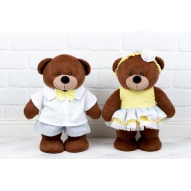 Imagem de PELUCIA CASAL URSO AMORE DE NATAL - PARA DECORAÇÃO E CHÁ REVELAÇÃO (Chá Revelação Cinza e Amarelo - Pelúcia Marrom)