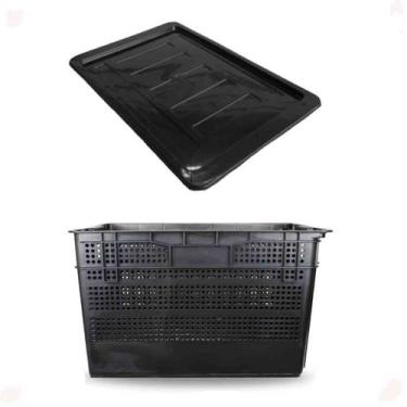 Imagem de Organizador Multiuso Telada e Empilhável 60L C/ Tampa - Injeplastec