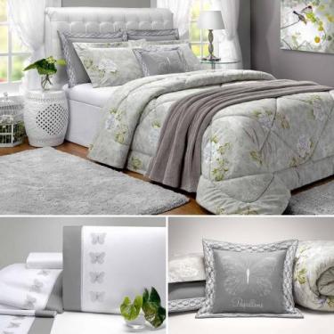 Imagem de Edredom coberta manta papillons super macia bordado para cama casal qu