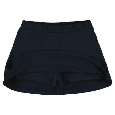 Imagem de Short Saia Infantil Menina Básico Feminina Preto Dia a Dia Verão Escol