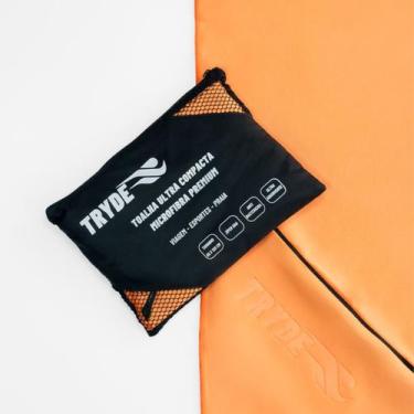 Imagem de Toalha Microfibra Secagem Rápida 1,20m x 60cm Ziper Tryde Laranja