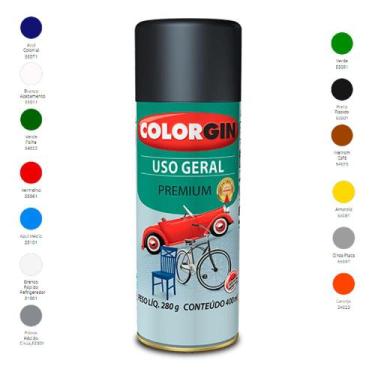 Imagem de Tinta spray uso geral branco rápido refrigerador 51001 colorgin 350ml 