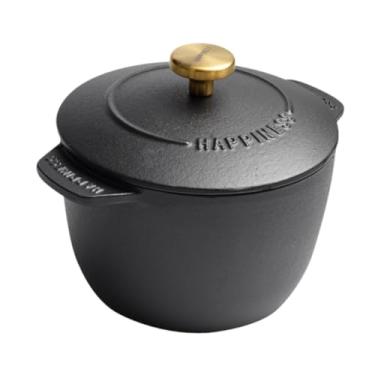 Imagem de Generic Forno holandês redondo de ferro fundido, dupla orelha, estufa, fogões de indução a gás, caçarolas redondas fáceis de limpar, para churrasco, 16cm