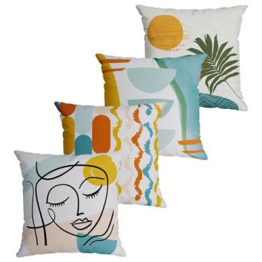 Imagem de Kit 4 Capas de Almofada Decorativa Belchior com Zíper Tecido Especial 