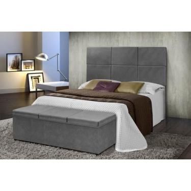Imagem de Conj Quarto Cabeceira Recamier Bau Lais 6746 Queen - ESTOFADOS JATAI, 