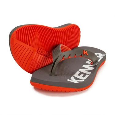 Imagem de Chinelo Infantil Kenner Red Kids - Cinza e Laranja, 29/30