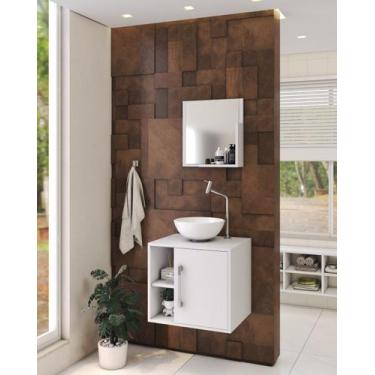 Imagem de Gabinete P/Banheiro C/cuba R30 e Espelheira Soft 50cm - Compace, Branc