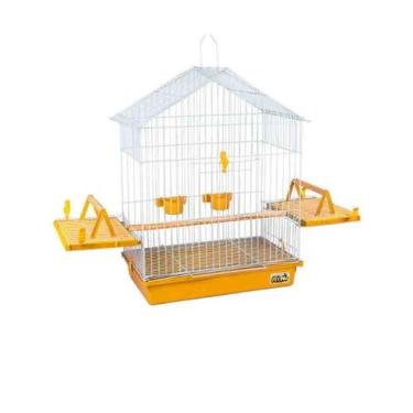 Imagem de Gaiola Para Calopsita Viveiro Ninho Periquito Papagaio Teto Aramado - 