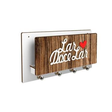 Imagem de Porta Chaves Com Porta Cartas Lar Doce Lar Em Mdf - Spezialle