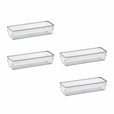 Imagem de Kit 4 Organizador De Acrílico Porta Maquiagem Gavetas 24x8 - Acrimet