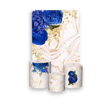 Imagem de Painel De Festa Vertical 1,50 x 2,20 + Trio De Capas Cilindro - Floral