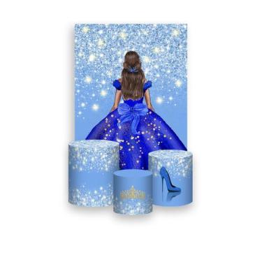 Imagem de Painel De Festa Vertical 1,50 x 2,20 + Trio De Capas Cilindro - 15 Ano