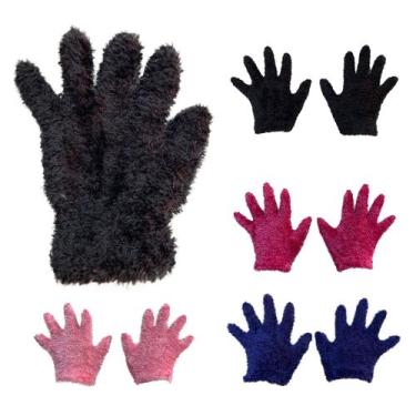 Imagem de Kit 03 Par Luva Infantil Juvenil KIDS Pelinho Lã Quente Inverno Moda S