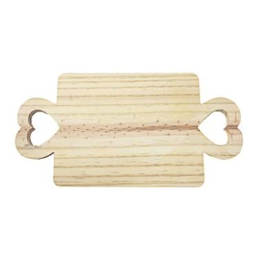 Imagem de Tábua Pinus 2 Corações Com Alça Para Mesa Posta 36x18 - Atelie Arte Co