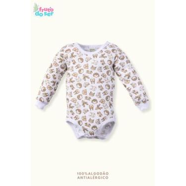 Imagem de Body Infantil Canelado Longo Estampado Unissex - Fruto do Ser, 2 Anos,