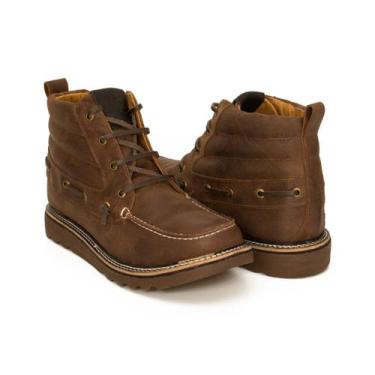 Imagem de Botina Coturno Retro Masculino Couro - RANCLAFE CALÇADOS, Marrom, 39