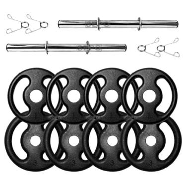 Imagem de CIUZE Kit de Musculação Halter 16kg Barra e Anilhas de Metal