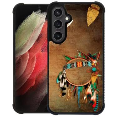 Imagem de CARLOCA Capa compatível com Samsung Galaxy S24 S25, padrão indiano com ponta de flecha nativa americana ultra proteção à prova de choque de silicone macio TPU antiderrapante traseira para Samsung