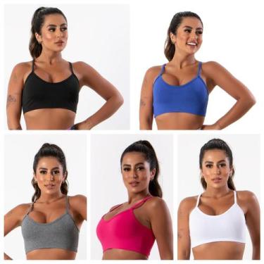 Imagem de kit 3 Top Fitness Feminino Nadador Alça Fina sem bojo Academia - blees