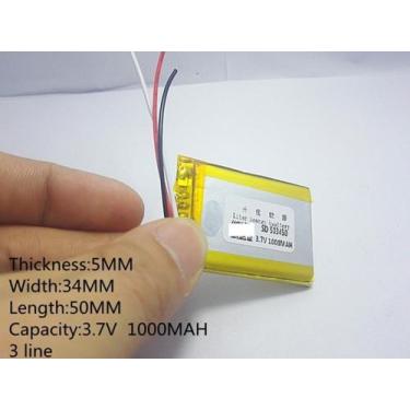 Imagem de 1 Peça 523450 3 Fios C/ 1000mah 3,7v 5mm X 34mm X 50mm  - bgb