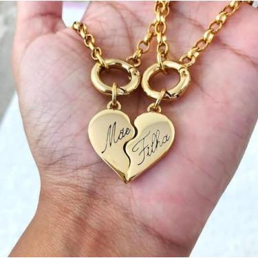 Imagem de Kit 2 cordões feminino mãe e filha banhado a ouro 18k - Baronesa impor