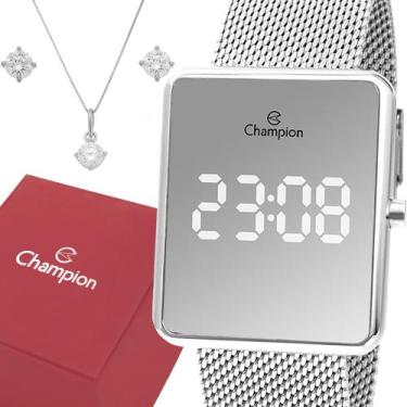Imagem de Relógio Champion Feminino Prata Digital LED Original com garantia de 1