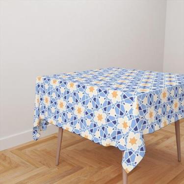 Imagem de Toalha De Mesa Quadrada 4 Lugares Tecido Oxford Estampa Geométrica Ama