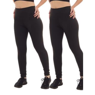 Imagem de Kit 2 Peças - Calça Feminina Legging Cintura Alta Suplex Academia Fitn